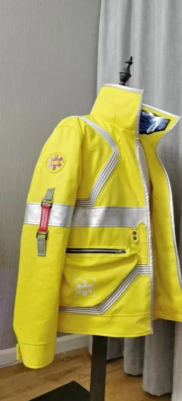 David Martinez Cosplay Costumes Yellow Luminous Coat Anime CYBERPUNK EDGERUNNERS Role Play Halloween Party Jackets For Man - Image 2