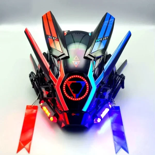 New Cyberpunk Helmet Samurai Robot Tech Shinobi Special Punk Techwear Cool Mask With Led Light Cosplay Mask Christmas Gifts Toy - Image 4