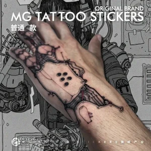 Cyberpunk Temporary Tattoo Fake Tattoo for Woman Machine Art Finger Tattoo Sticker Future Machinery Pattern Tattoos Anime Tatoo