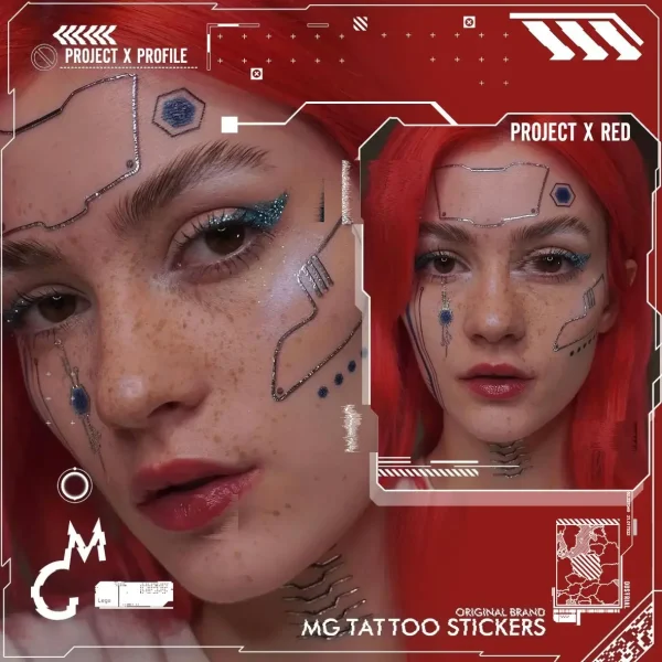 Cyberpunk Tattoo Stickers Men's Temporary Fake Tattoos Goth Scriptonite Tatto Improvization Lasting Waterproof Art Body Sticker - Image 2
