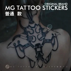 Cyberpunk Temporary Tattoo Art Lasting Fake Tattoo for Woman Man Back Punk Machinery Sticker Waterproof Tatuajes Temporales