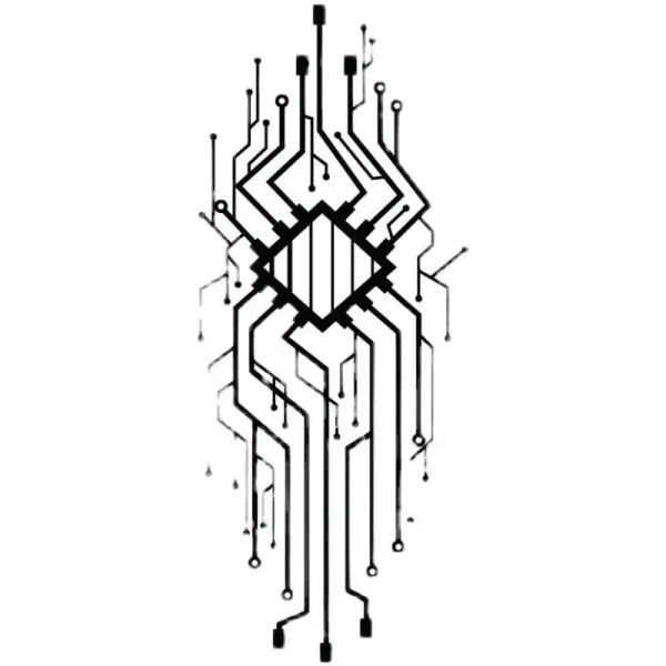 Temporary Tattoo for Man Cyberpunk Tattoos Stickers Scriptonite Fake Goth Tatto Men's Circuit Board Waterproof Lasting Tattoo - Image 5