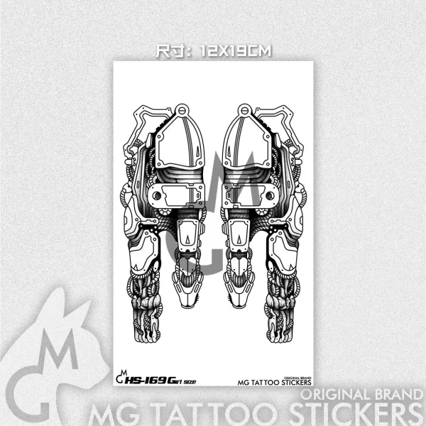 Couple Hand Tattoo Stickers for Man Woman Lovers Cyberpunk Temporary Tattoos Waterproof Machinery Finger Steampunk Fake Tattoo - Image 4